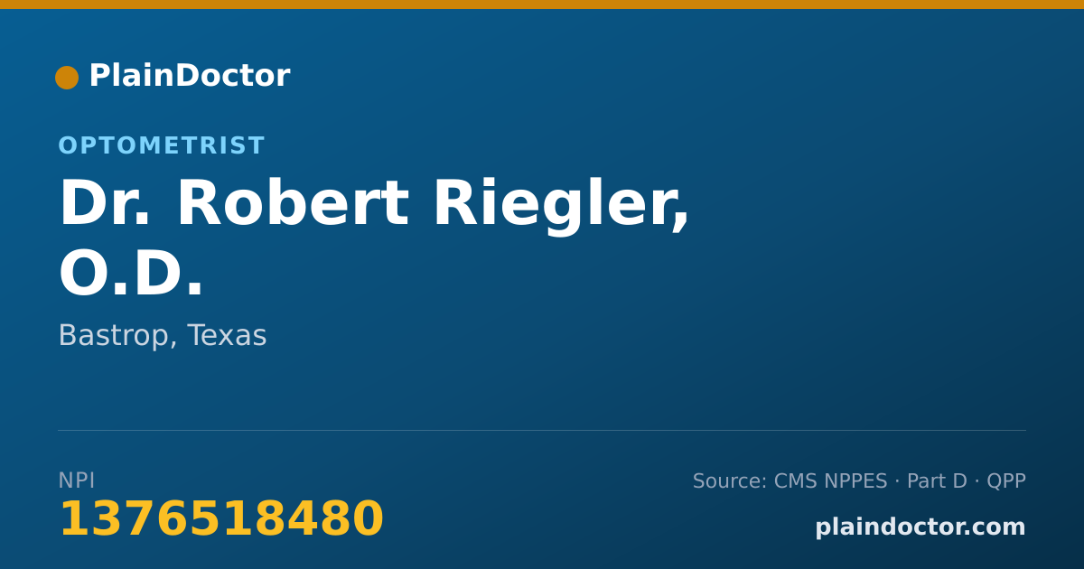 Shareable card for Robert Riegler, O.D. - Optometrist, Bastrop, TX