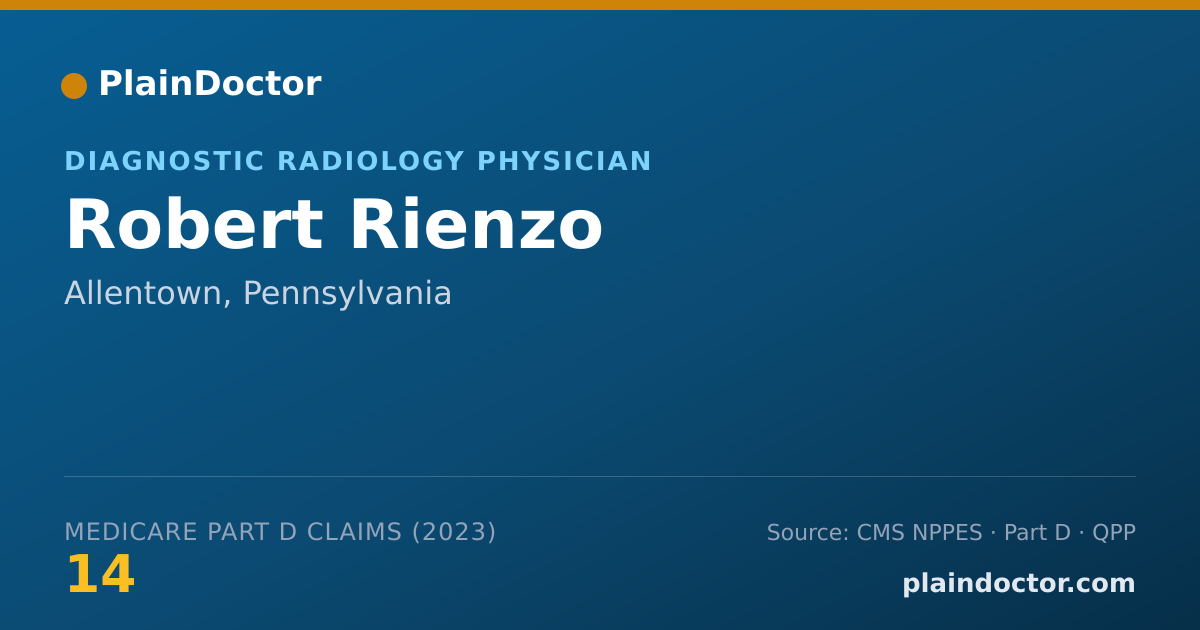 Shareable card for Robert Rienzo - Diagnostic Radiology Physician, Allentown, PA