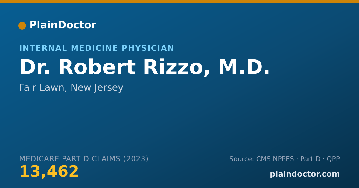 Shareable card for Robert Rizzo, M.D. - Internal Medicine Physician, Fair Lawn, NJ