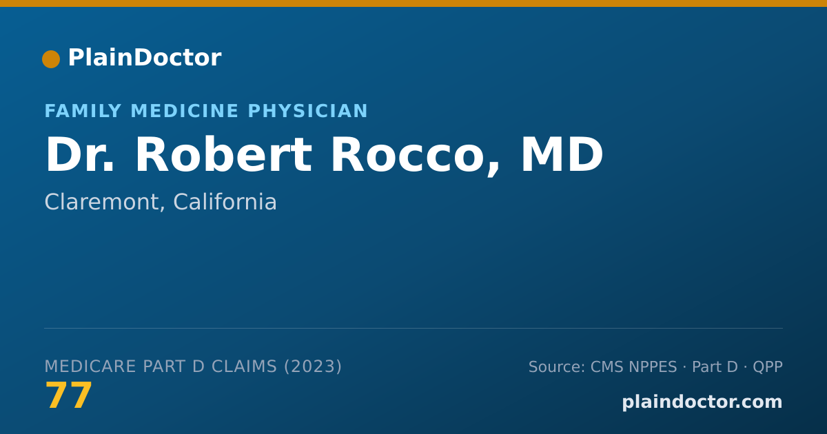 Shareable card for Robert Rocco, MD - Family Medicine Physician, Claremont, CA