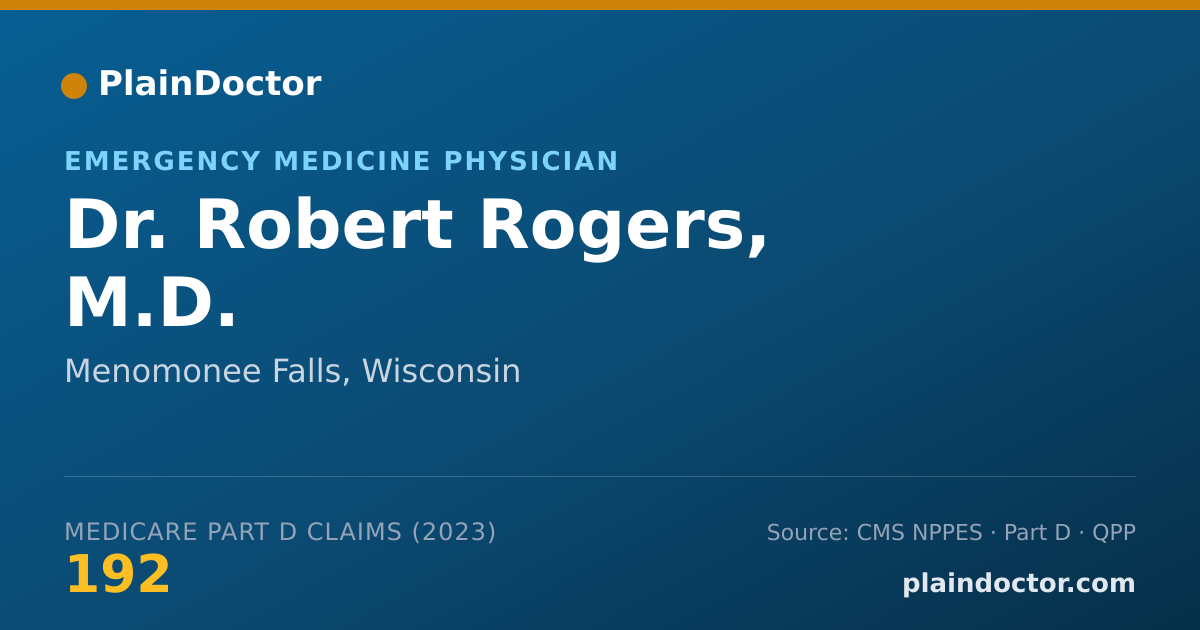 Shareable card for Robert Rogers, M.D. - Emergency Medicine Physician, Menomonee Falls, WI