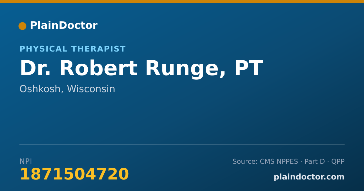 Shareable card for Robert Runge, PT - Physical Therapist, Oshkosh, WI