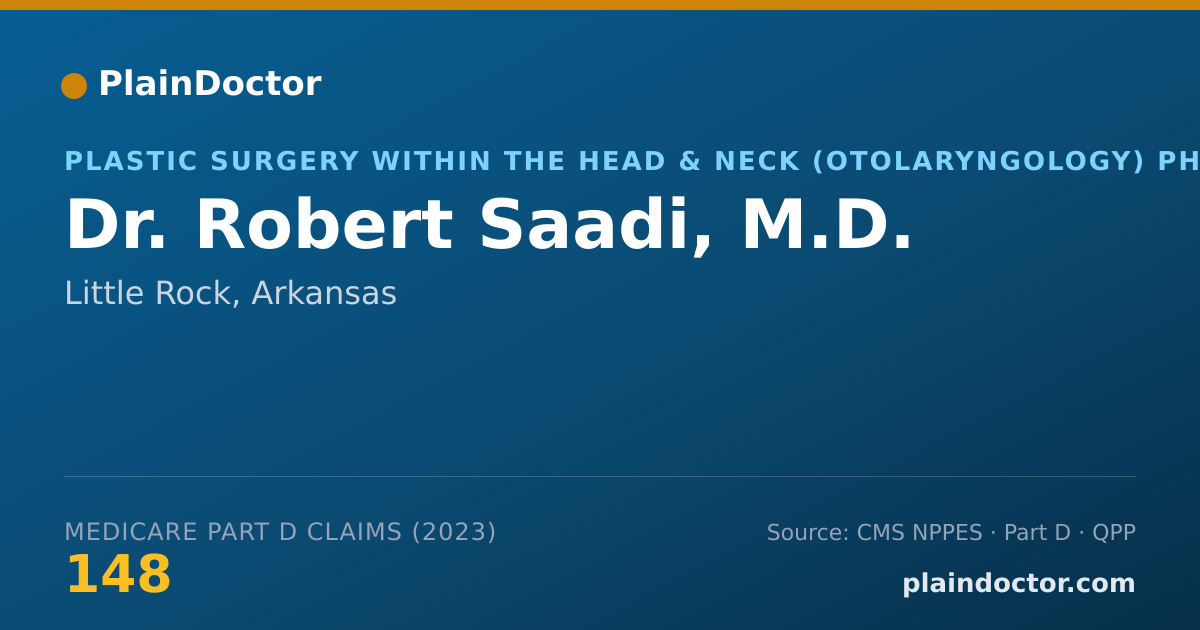 Shareable card for Robert Saadi, M.D. - Plastic Surgery within the Head & Neck (Otolaryngology) Physician, Little Rock, AR