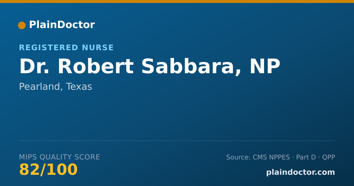 Shareable card for Robert Sabbara, NP - Registered Nurse, Pearland, TX