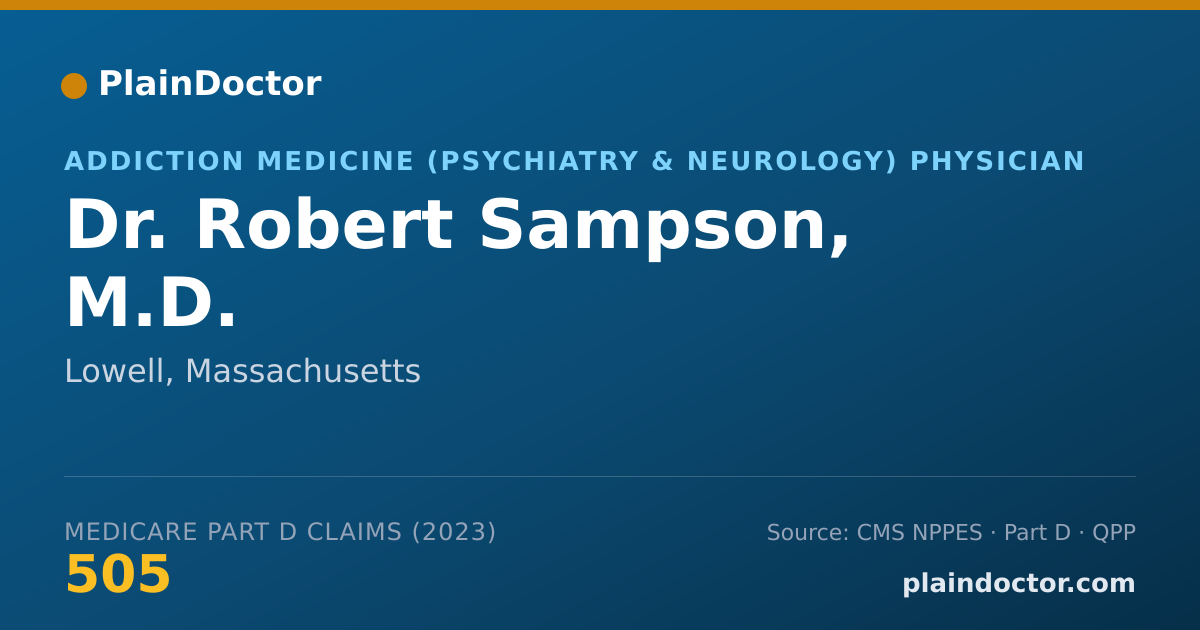 Shareable card for Robert Sampson, M.D. - Addiction Medicine (Psychiatry & Neurology) Physician, Lowell, MA