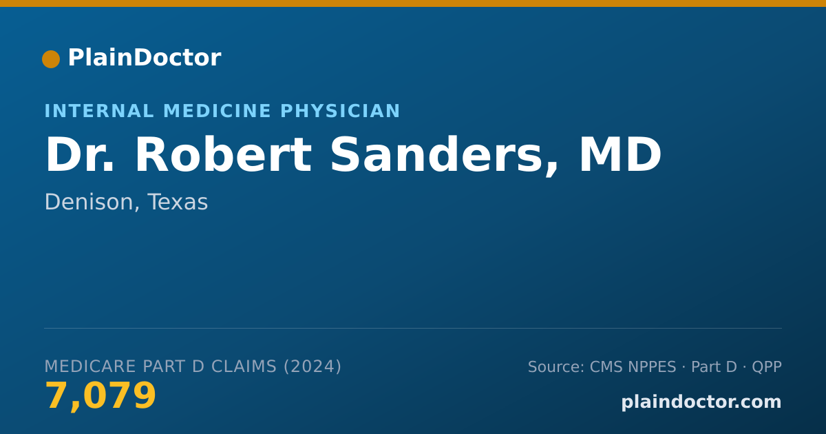 Shareable card for Robert Sanders, MD - Internal Medicine Physician, Denison, TX