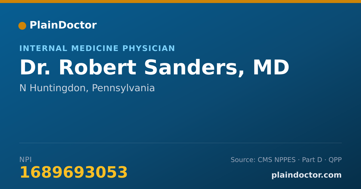 Shareable card for Robert Sanders, MD - Internal Medicine Physician, N Huntingdon, PA