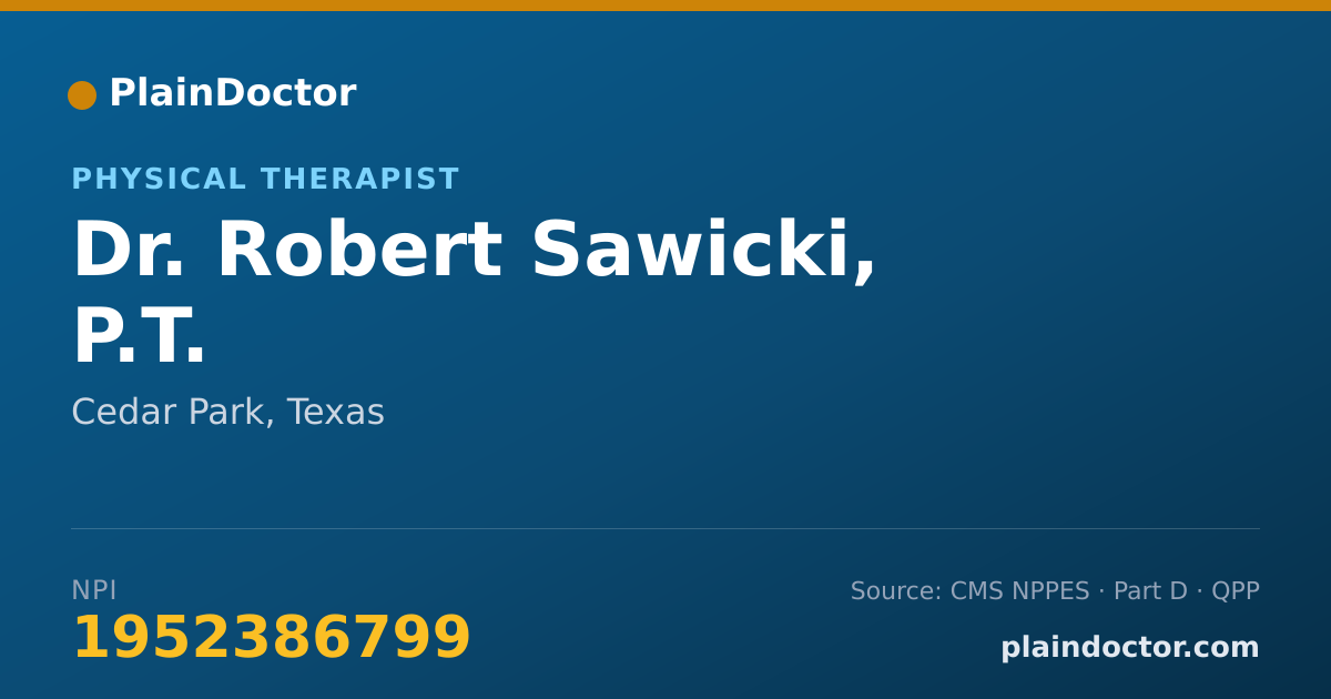 Shareable card for Robert Sawicki, P.T. - Physical Therapist, Cedar Park, TX
