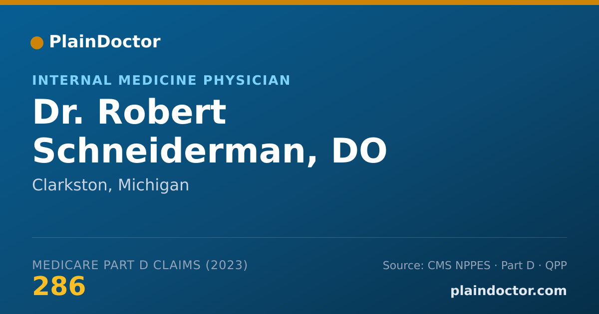 Shareable card for Robert Schneiderman, DO - Internal Medicine Physician, Clarkston, MI