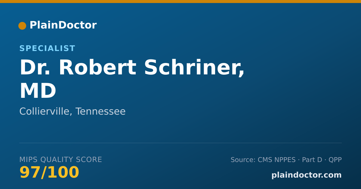 Shareable card for Robert Schriner, MD - Critical Care Medicine (Internal Medicine) Physician, Collierville, TN