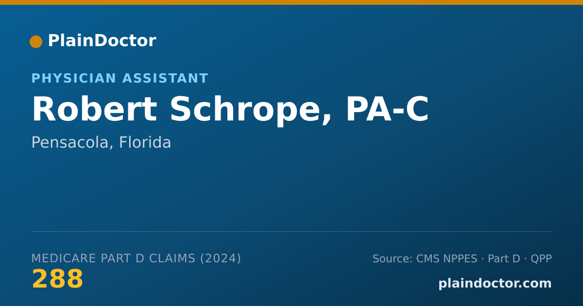 Shareable card for Robert Schrope, PA-C - Physician Assistant, Pensacola, FL
