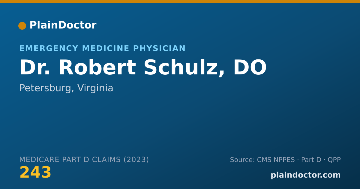 Shareable card for Robert Schulz, DO - Emergency Medicine Physician, Petersburg, VA