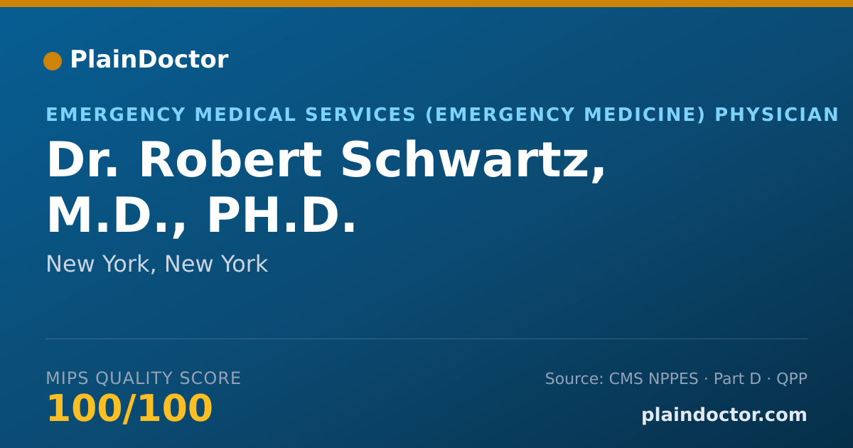 Shareable card for Robert Schwartz, M.D., PH.D. - Emergency Medical Services (Emergency Medicine) Physician, New York, NY