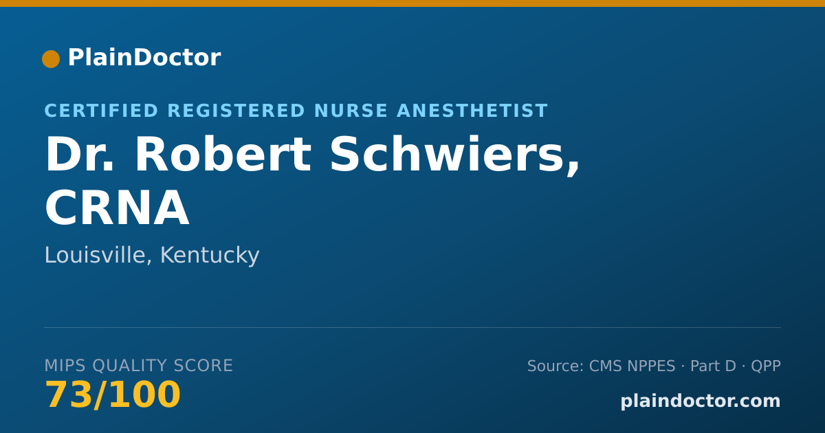 Shareable card for Robert Schwiers, CRNA - Certified Registered Nurse Anesthetist, Louisville, KY