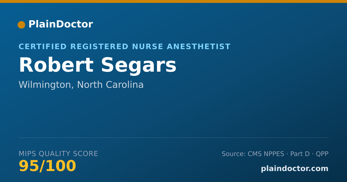 Shareable card for Robert Segars - Certified Registered Nurse Anesthetist, Wilmington, NC