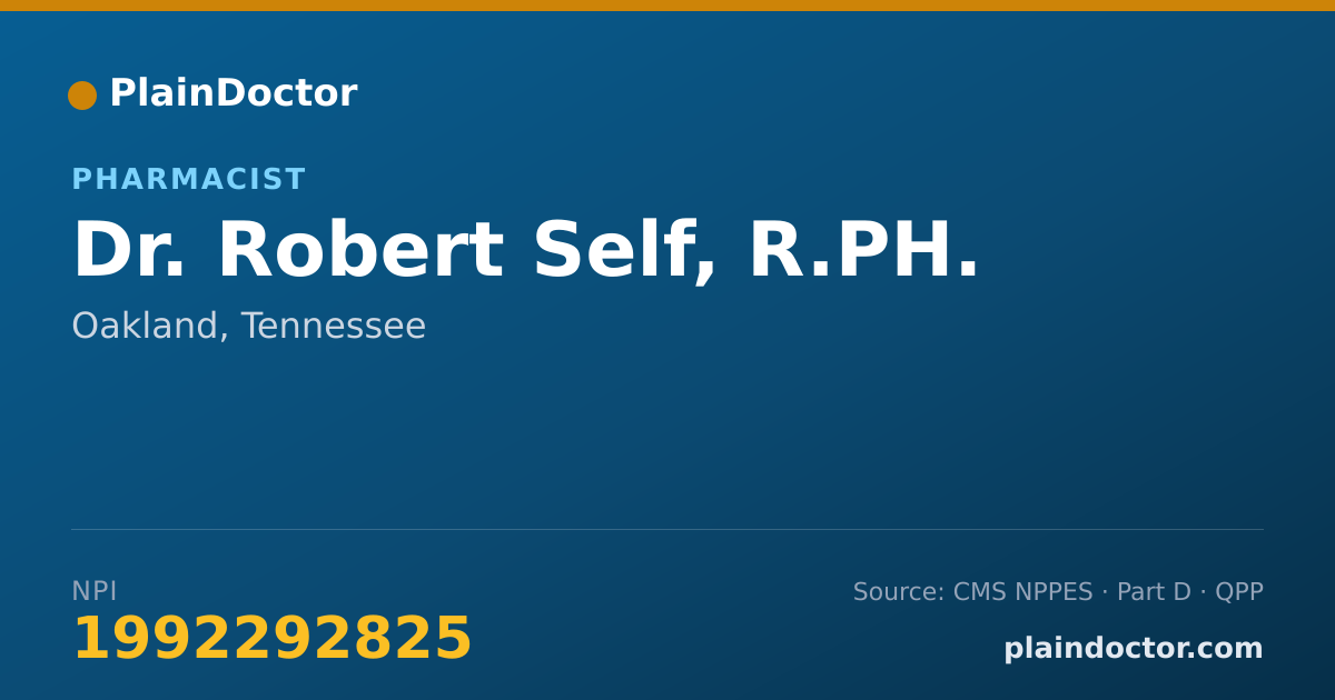 Shareable card for Robert Self, R.PH. - Pharmacist, Oakland, TN