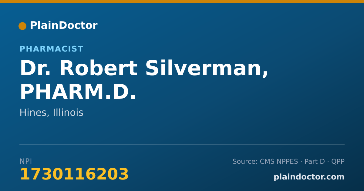 Shareable card for Robert Silverman, PHARM.D. - Pharmacist, Hines, IL