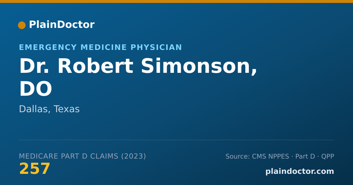 Shareable card for Robert Simonson, DO - Emergency Medicine Physician, Dallas, TX