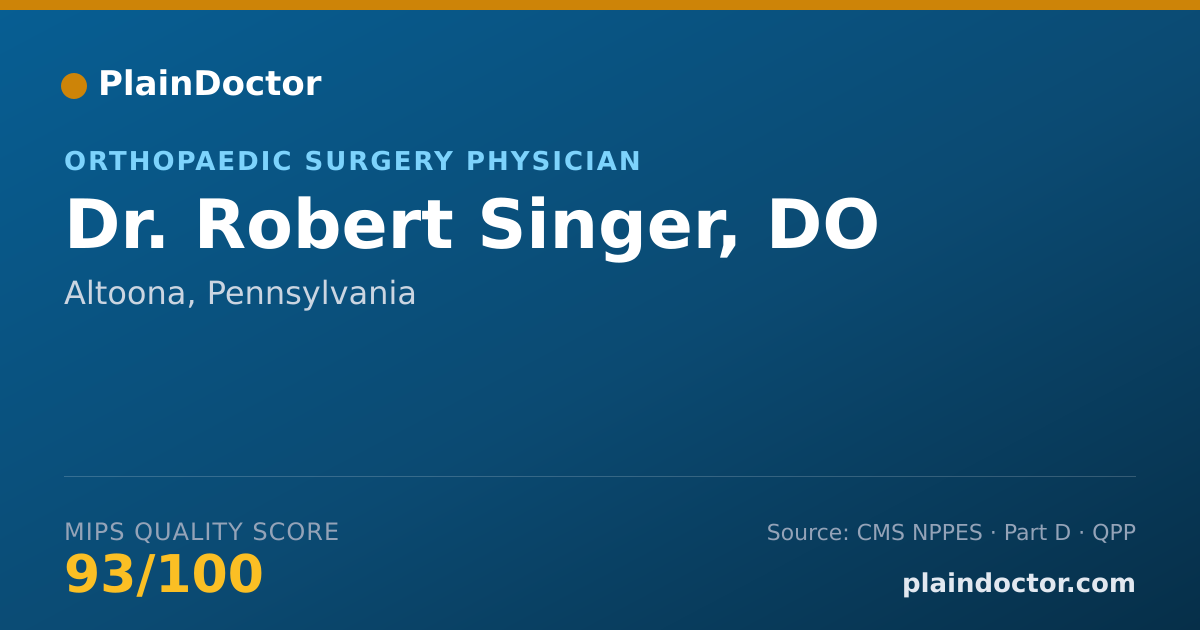 Shareable card for Robert Singer, DO - Orthopaedic Surgery Physician, Altoona, PA