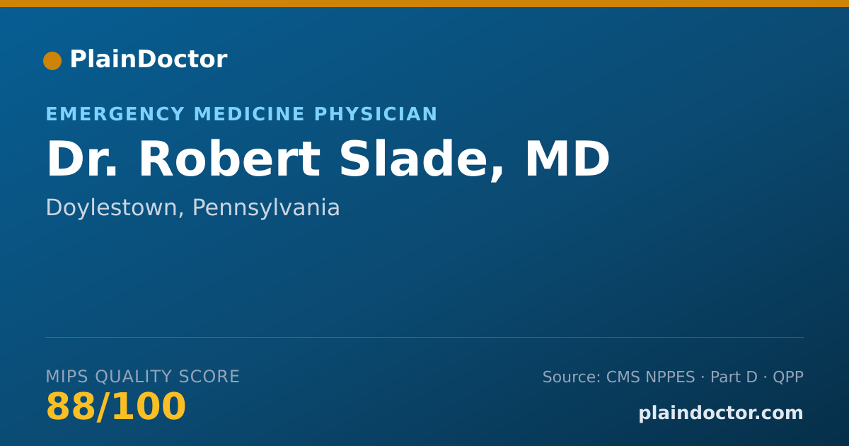 Shareable card for Robert Slade, MD - Emergency Medicine Physician, Doylestown, PA