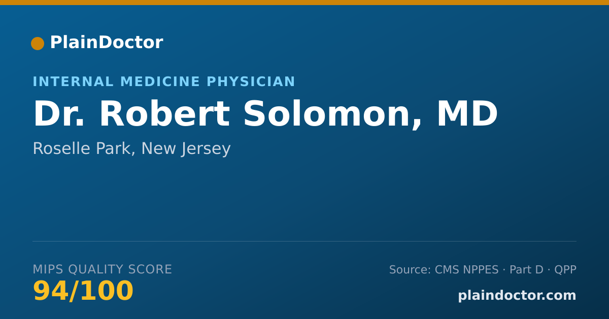 Shareable card for Robert Solomon, MD - Internal Medicine Physician, Roselle Park, NJ