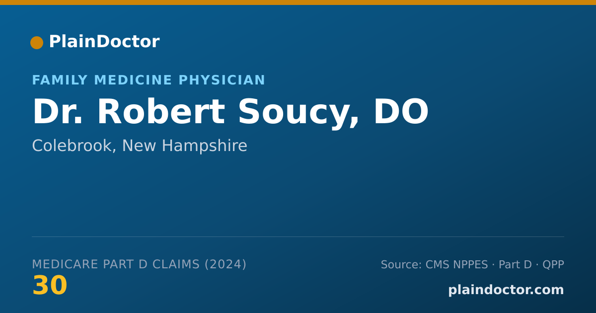 Shareable card for Robert Soucy, DO - Family Medicine Physician, Colebrook, NH