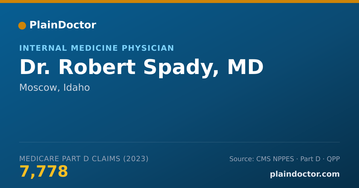 Shareable card for Robert Spady, MD - Internal Medicine Physician, Moscow, ID