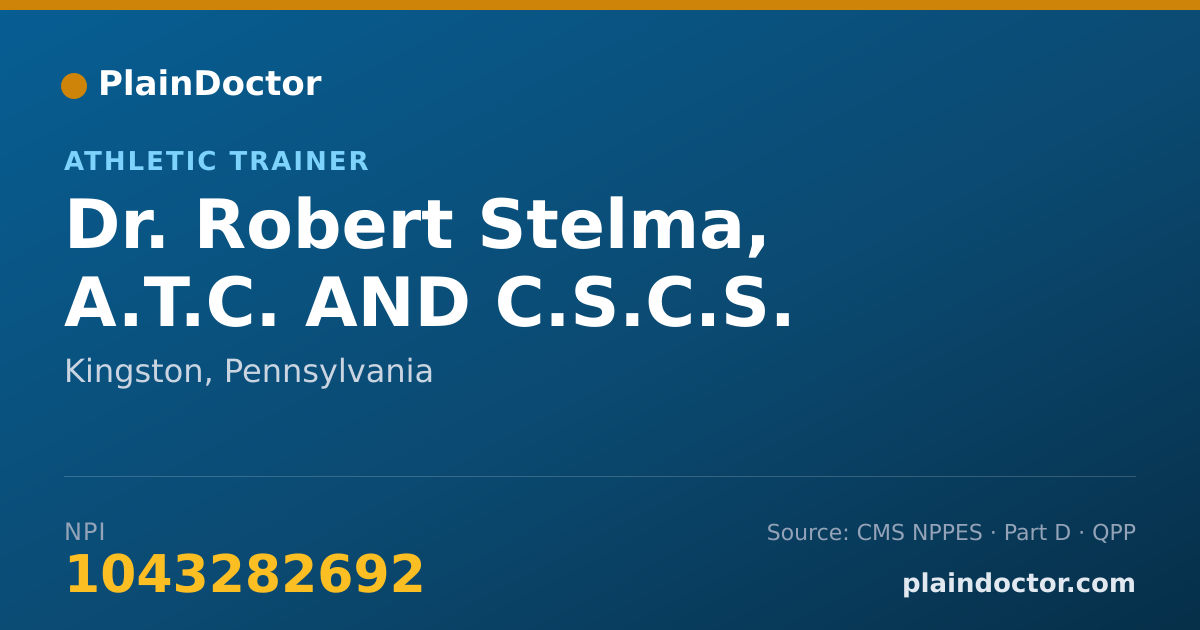 Shareable card for Robert Stelma, A.T.C. AND C.S.C.S. - Athletic Trainer, Kingston, PA