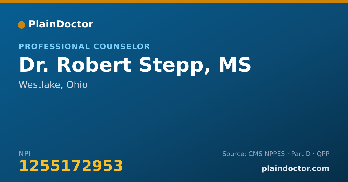Shareable card for Robert Stepp, MS - Professional Counselor, Westlake, OH