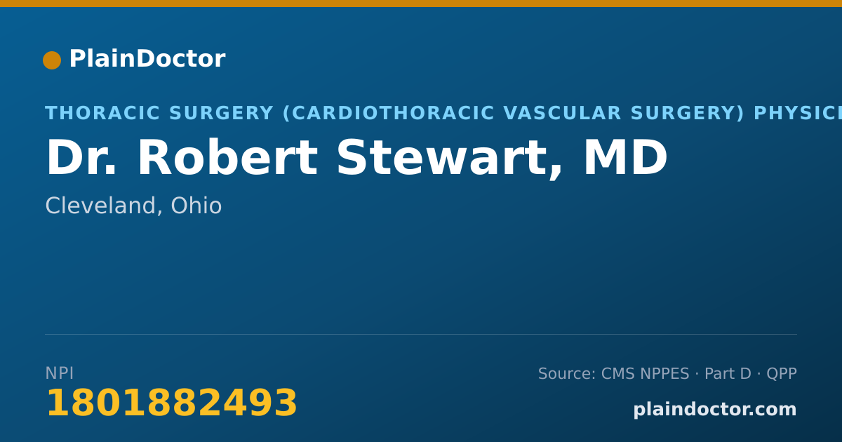 Shareable card for Robert Stewart, MD - Thoracic Surgery (Cardiothoracic Vascular Surgery) Physician, Cleveland, OH
