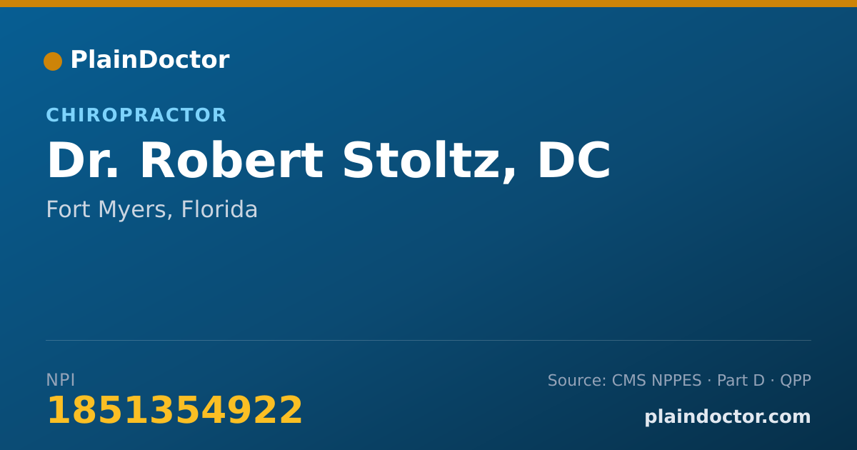 Shareable card for Robert Stoltz, DC - Chiropractor, Fort Myers, FL