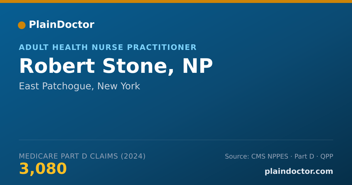 Shareable card for Robert Stone, NP - Adult Health Nurse Practitioner, East Patchogue, NY