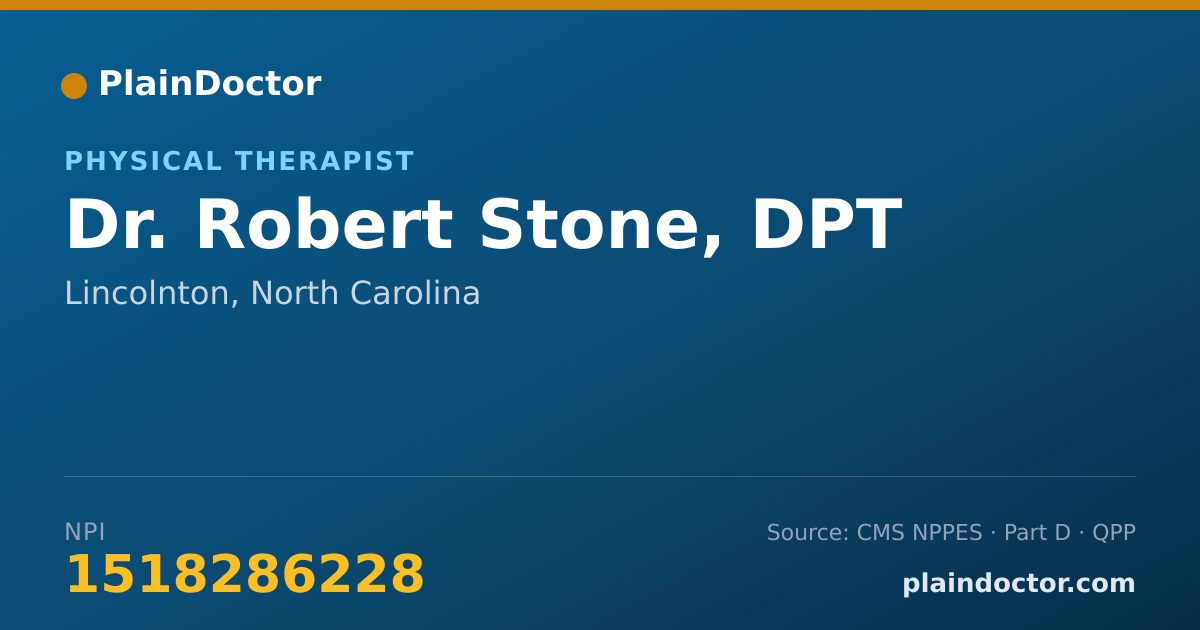 Shareable card for Robert Stone, DPT - Physical Therapist, Lincolnton, NC