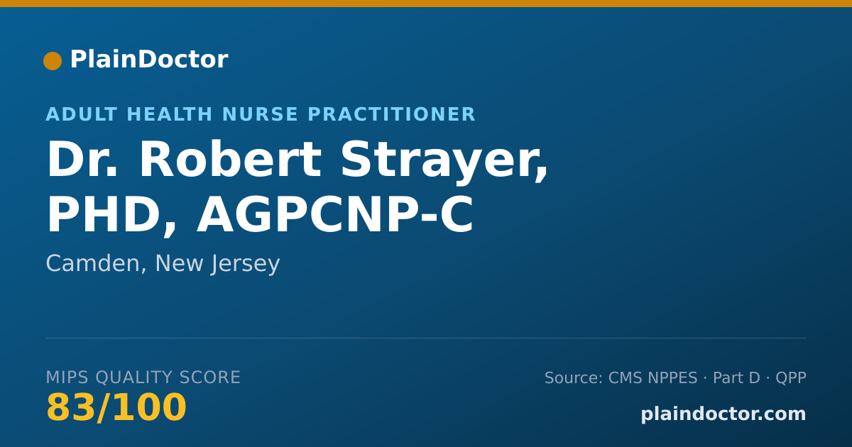 Shareable card for Robert Strayer, PHD, AGPCNP-C - Adult Health Nurse Practitioner, Camden, NJ