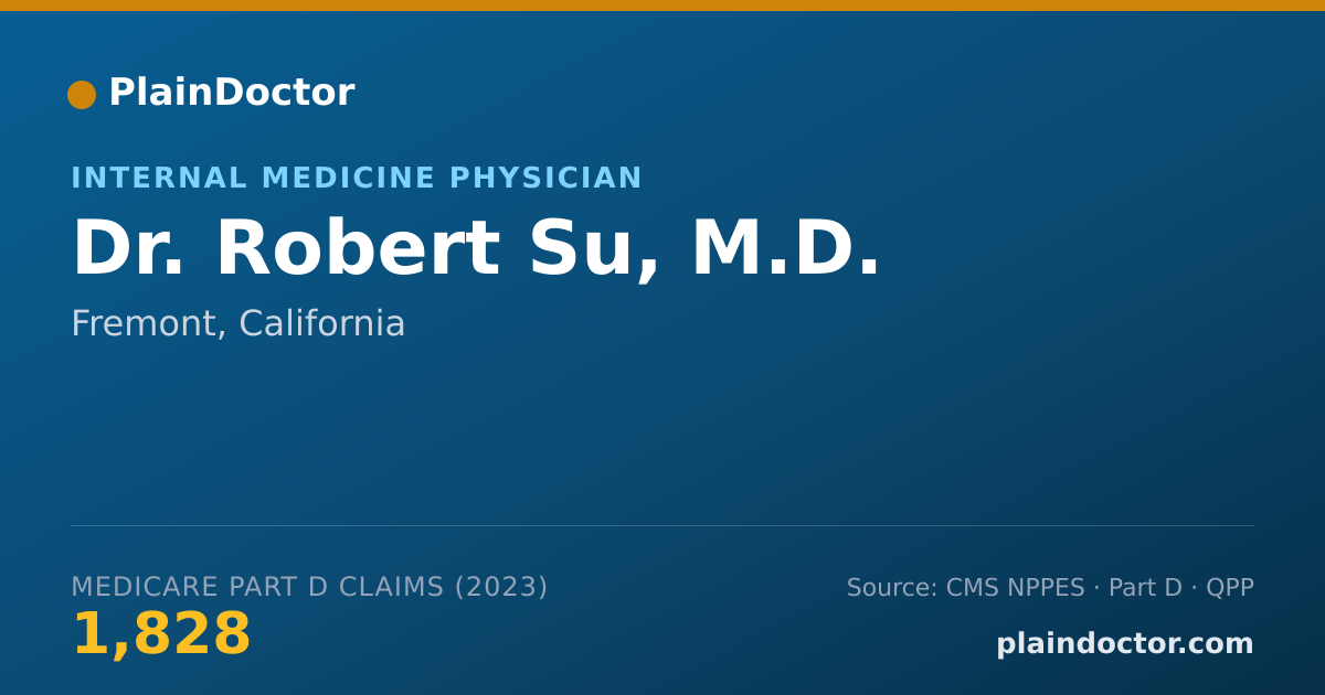 Shareable card for Robert Su, M.D. - Internal Medicine Physician, Fremont, CA