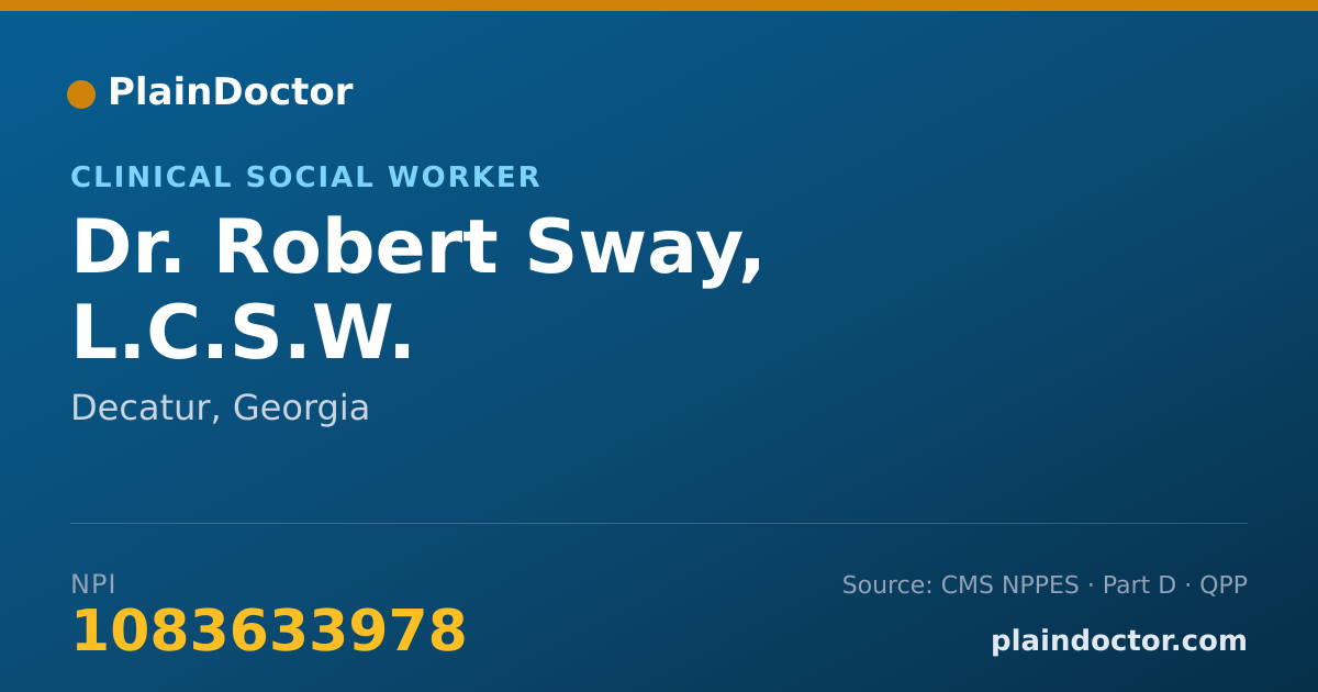 Shareable card for Robert Sway, L.C.S.W. - Clinical Social Worker, Decatur, GA