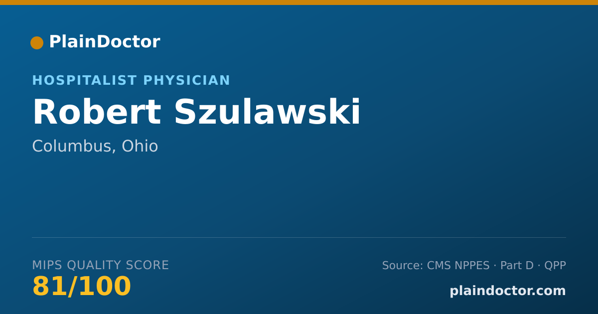 Shareable card for Robert Szulawski - Hospitalist Physician, Columbus, OH
