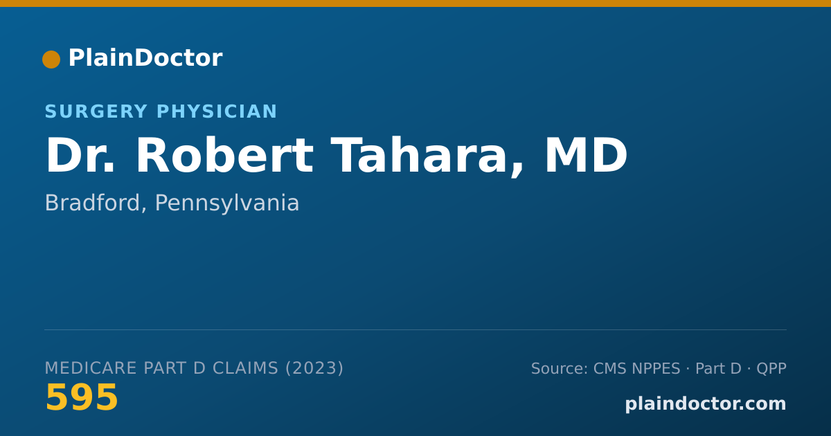 Shareable card for Robert Tahara, MD - Surgery Physician, Bradford, PA