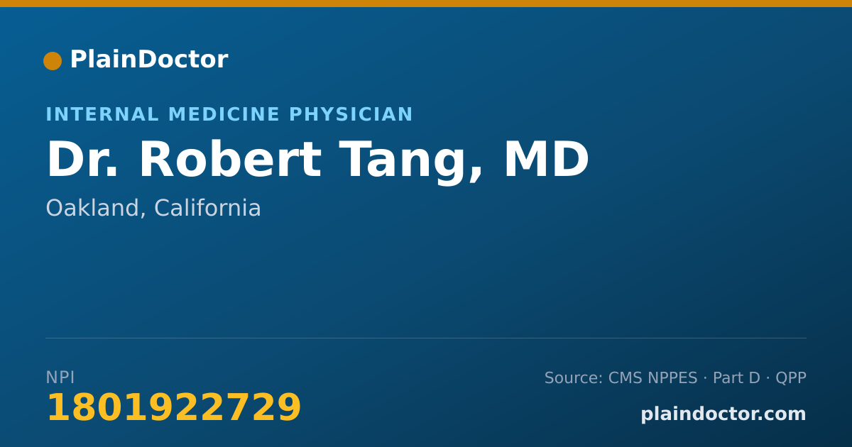 Shareable card for Robert Tang, MD - Internal Medicine Physician, Oakland, CA