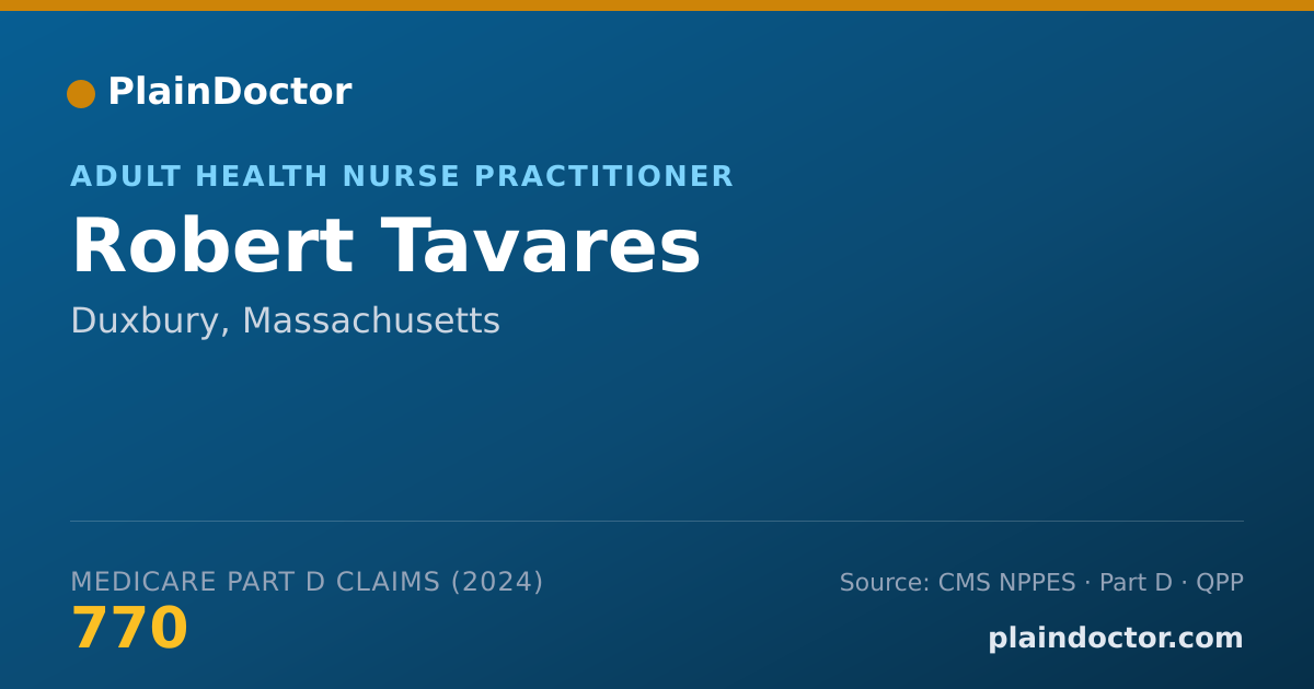 Shareable card for Robert Tavares - Adult Health Nurse Practitioner, Duxbury, MA