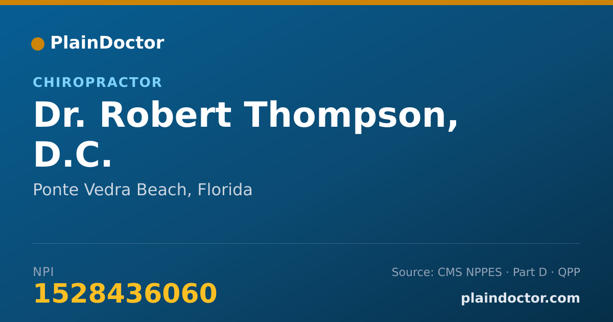 Shareable card for Robert Thompson, D.C. - Chiropractor, Ponte Vedra Beach, FL