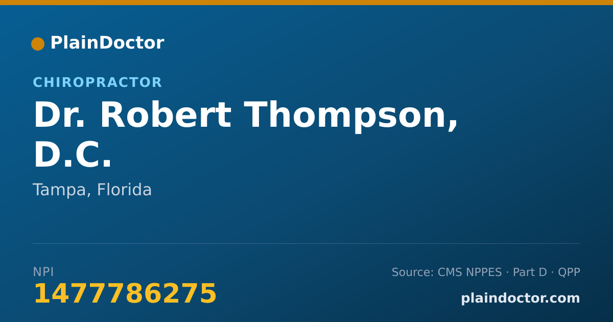 Shareable card for Robert Thompson, D.C. - Chiropractor, Tampa, FL