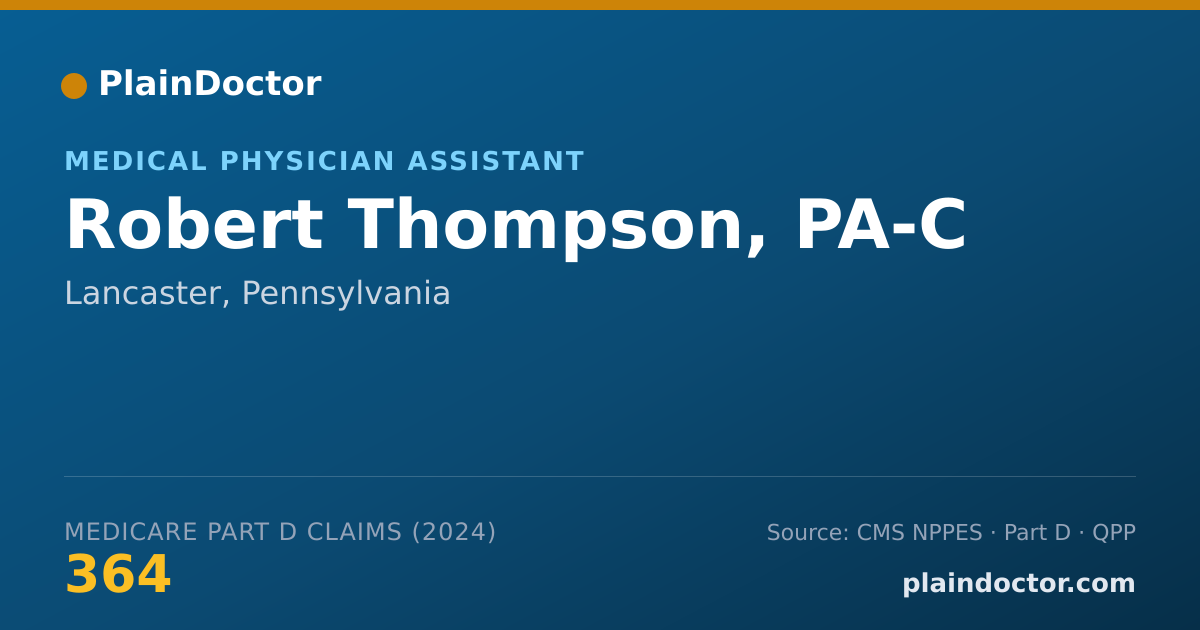 Shareable card for Robert Thompson, PA-C - Medical Physician Assistant, Lancaster, PA