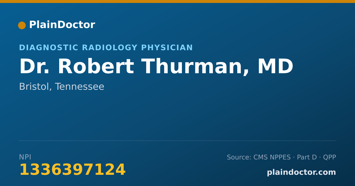 Shareable card for Robert Thurman, MD - Body Imaging Physician, Bristol, TN