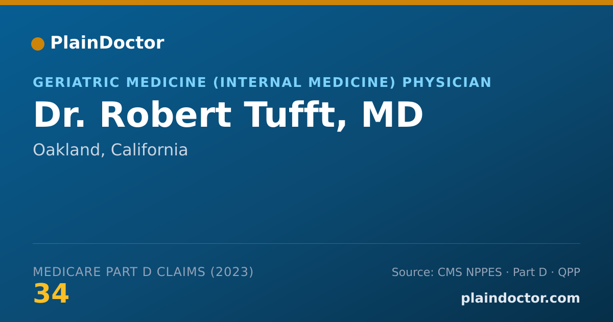 Shareable card for Robert Tufft, MD - Geriatric Medicine (Internal Medicine) Physician, Oakland, CA