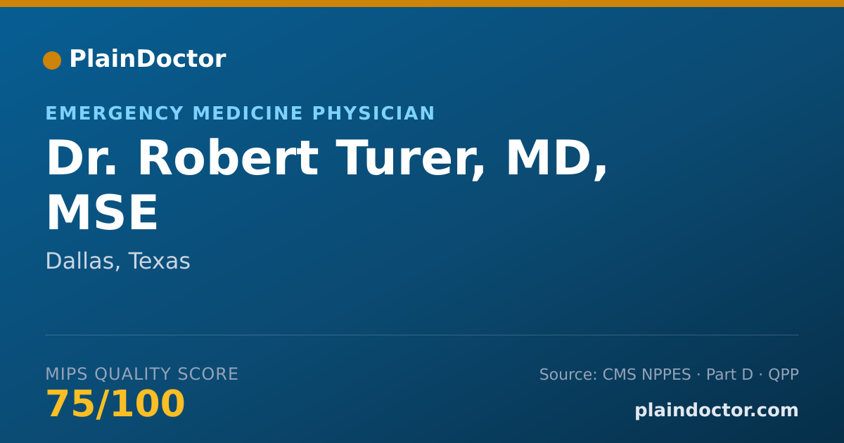 Shareable card for Robert Turer, MD, MSE - Emergency Medicine Physician, Dallas, TX