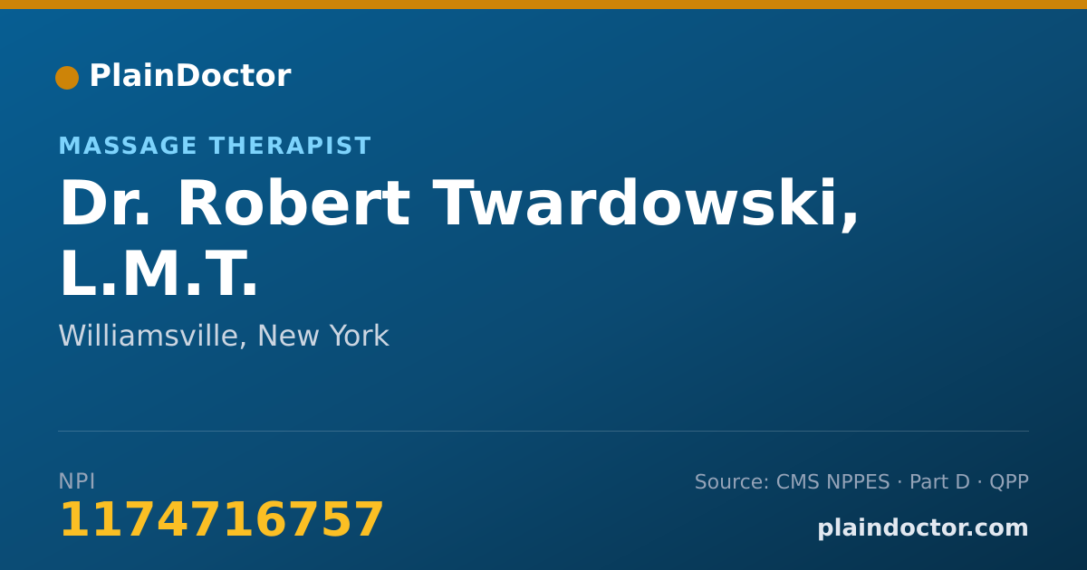 Shareable card for Robert Twardowski, L.M.T. - Massage Therapist, Williamsville, NY