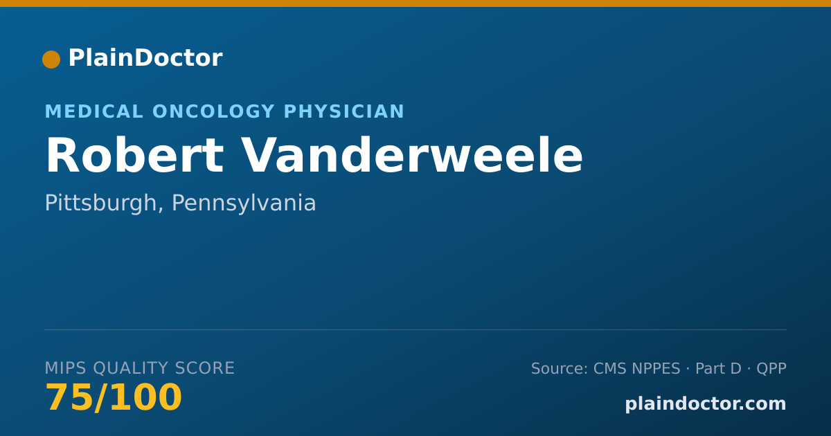 Shareable card for Robert Vanderweele - Medical Oncology Physician, Pittsburgh, PA