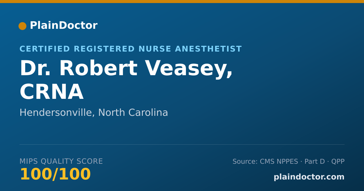 Shareable card for Robert Veasey, CRNA - Certified Registered Nurse Anesthetist, Hendersonville, NC