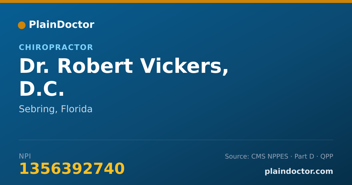 Shareable card for Robert Vickers, D.C. - Chiropractor, Sebring, FL